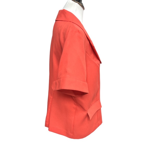 T. Milano Short Sleeve Blazer Peach Pink Size 16W - Picture 3 of 9